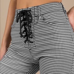 Gingham flared pants